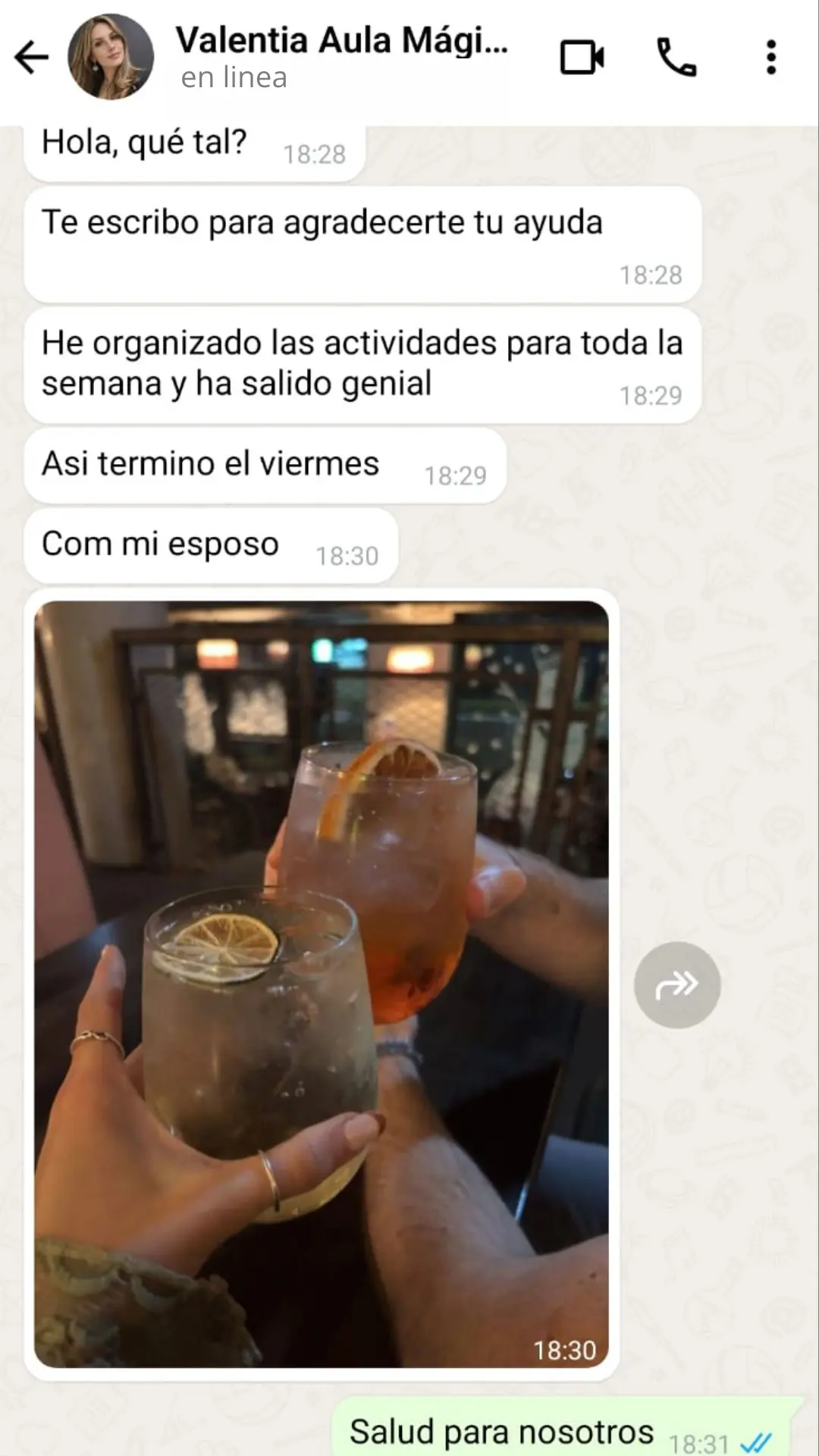 Mensaje de una profesora que usa Clase Exprés
